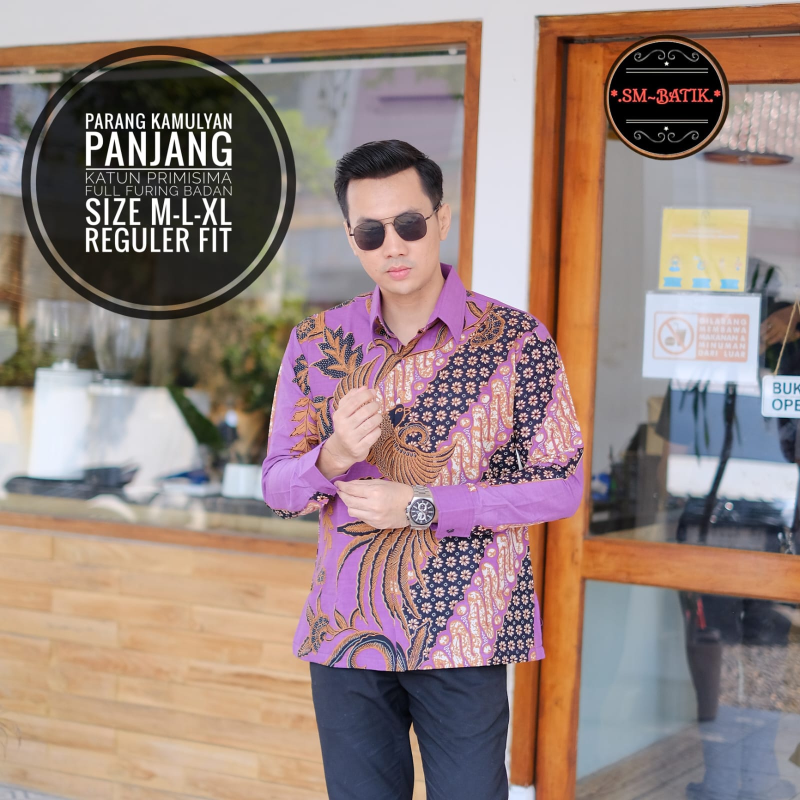 cover-PARANG KAMULYAN Kemeja Batik Pria Solo Lengan Panjang Lapis Furing BY SM-1