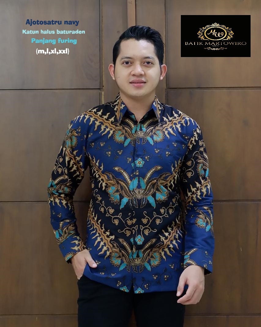 cover-AJOTOSATRU NAVY KEMEJA BATIK PRIA SOLO LENGAN PANJANG LAPIS FURING BY MARTOWIRO-1