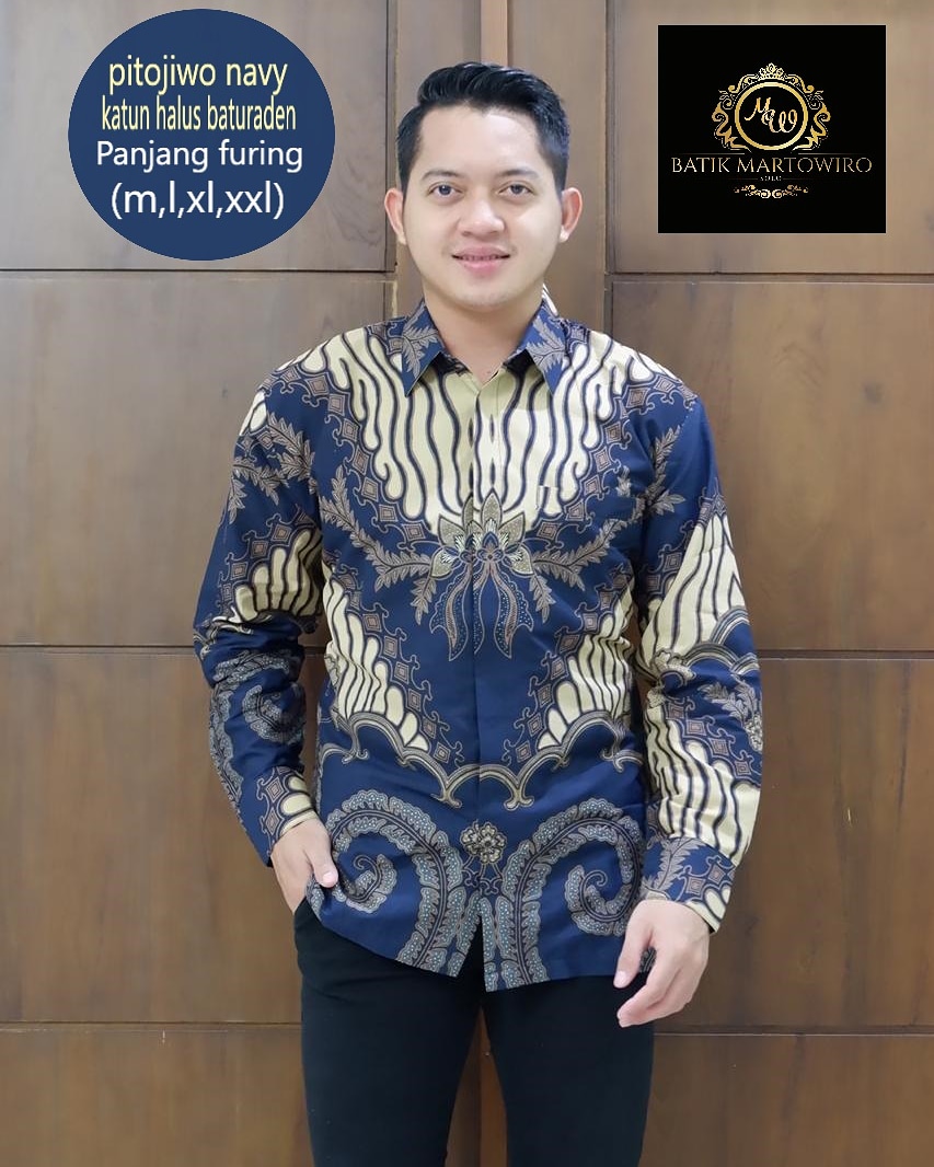 cover-PITOJIWO NAVY Kemeja Batik Pria Solo Lengan Panjang Lapis Furing BY MARTOWIRO-1