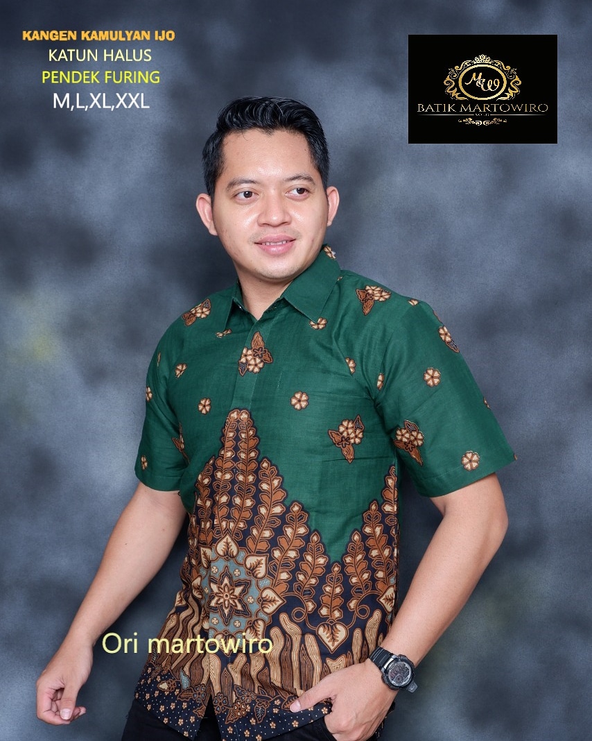 cover-KANGEN KAMULYAN IJO Kemeja Batik Pria Solo Lengan Pendek Lapis Furing BY MARTOWIRO-1