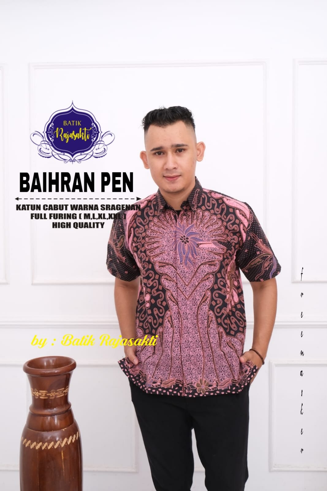 cover-BAIHRAN PEN Kemeja Batik Pria Solo Lengan Pendek Lapis Furing BY RAJASAKTI-1