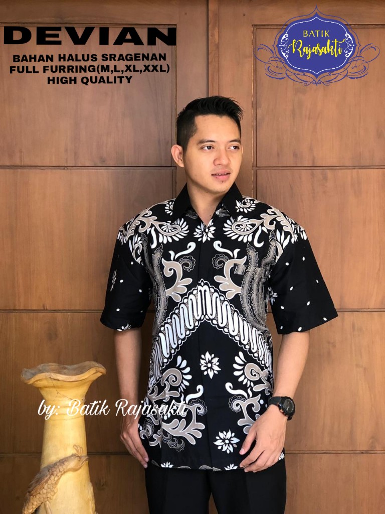 cover-DEVIAN Kemeja Batik Pria Solo Lengan Pendek Lapis Furing BY RAJASAKTI-1