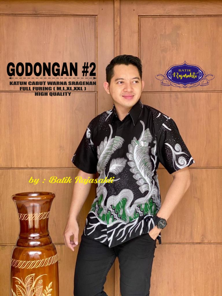 cover-GODONGAN 2 Kemeja Batik Pria Solo Lengan Pendek Lapis Furing BY RAJASAKTI-1