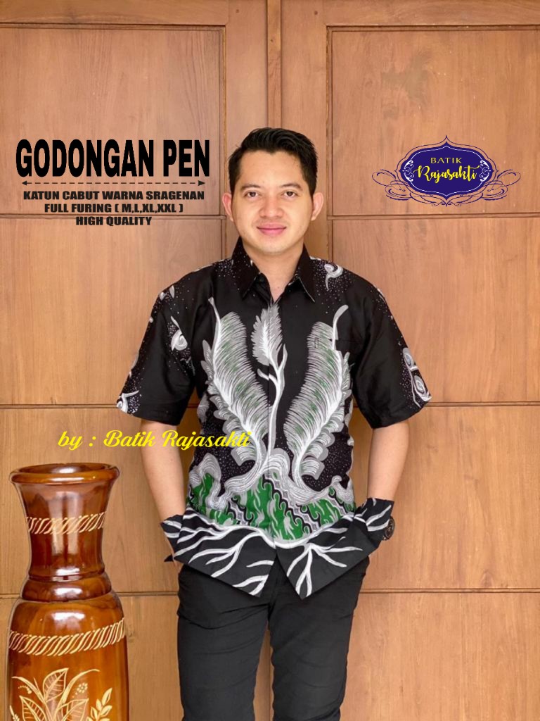 cover-GODONGAN PEN Kemeja Batik Pria Solo Lengan Pendek Lapis Furing BY RAJASAKTI-1