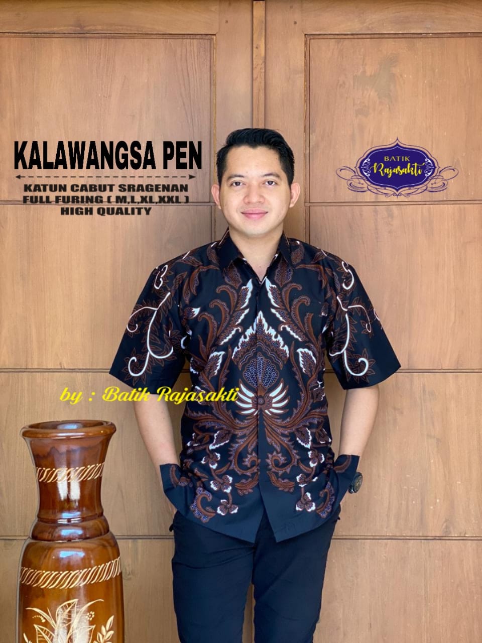 cover-KALAWANGSA PEN Kemeja Batik Pria Solo Lengan Pendek Lapis Furing BY RAJASAKTI-1