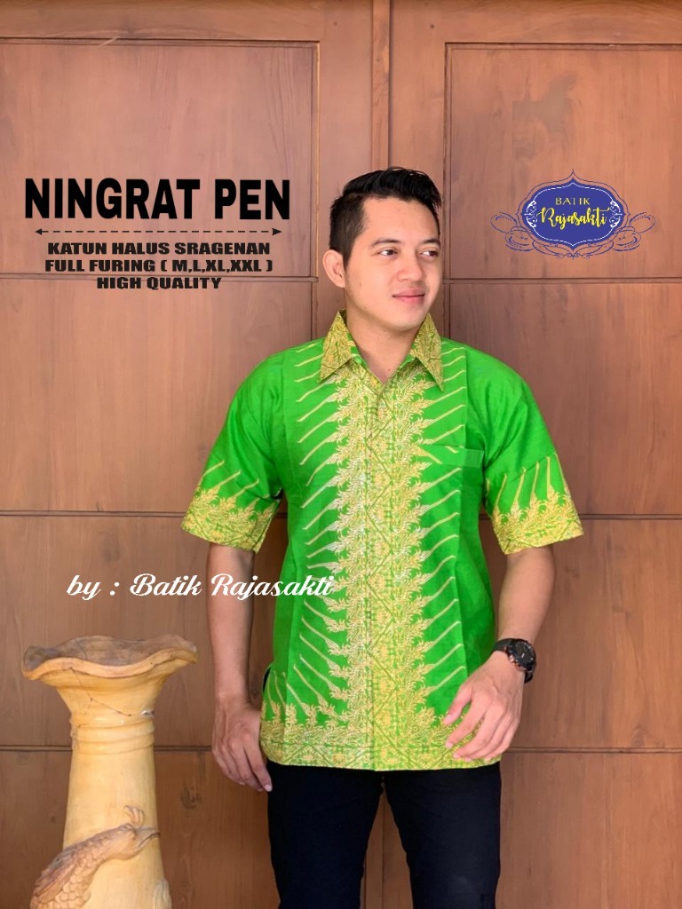 cover-NINGRAT PEN Kemeja Batik Pria Solo Lengan Pendek Lapis Furing BY RAJASAKTI-1