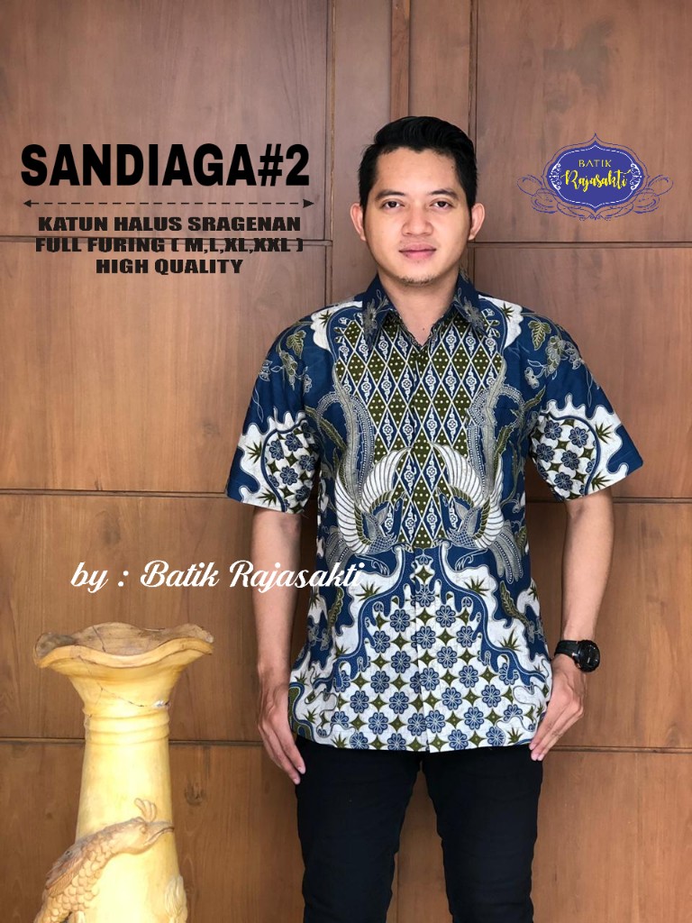 cover-SANDIAGA 2 Kemeja Batik Pria Solo Lengan Pendek Lapis Furing BY RAJASAKTI-1