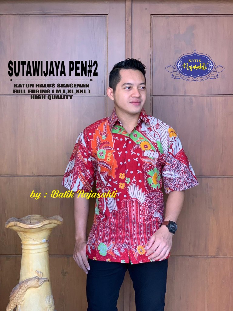 cover-SUTAWIJAYA PEN 2 Kemeja Batik Pria Solo Lengan Pendek Lapis Furing BY RAJASAKTI-1