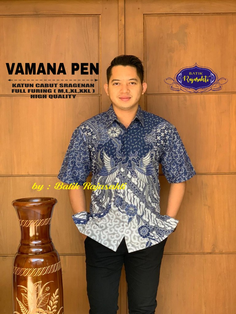 cover-VAMANA PEN Kemeja Batik Pria Solo Lengan Pendek Lapis Furing BY RAJASAKTI-1