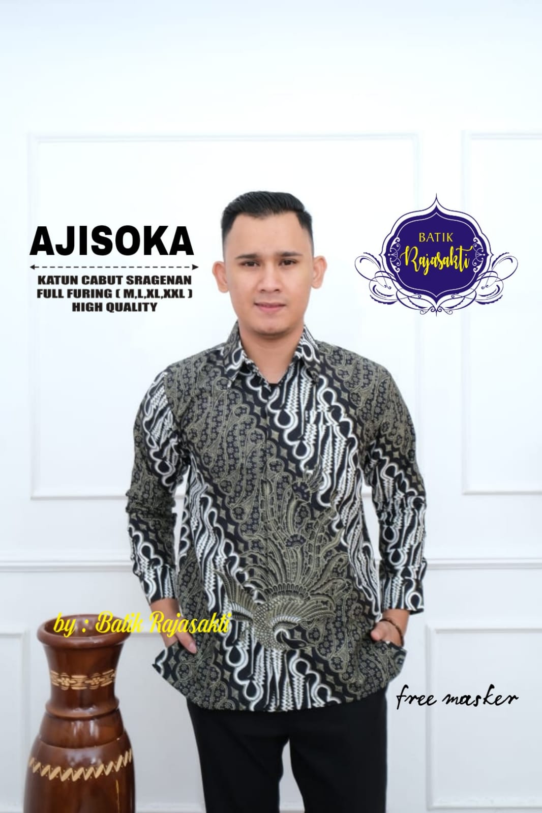 cover-AJISOKA Kemeja Batik Pria Solo Lengan Panjang Lapis Furing BY RAJASAKTI-1