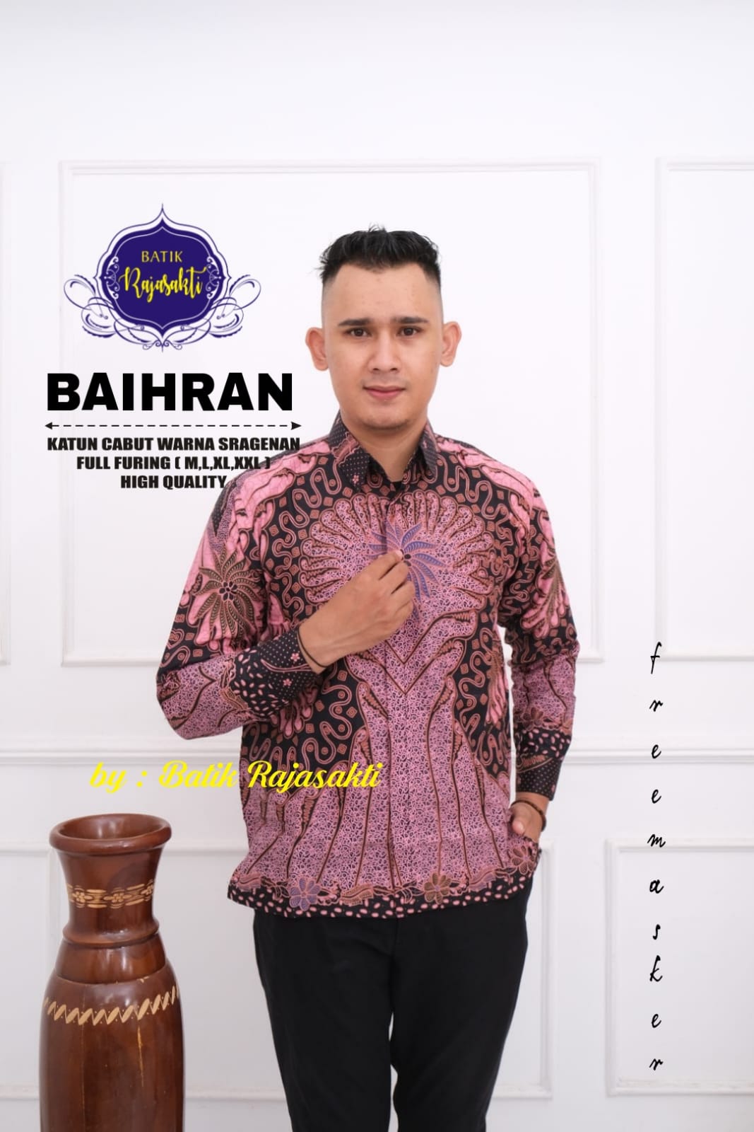 cover-BAIHRAN Kemeja Batik Pria Solo Lengan Panjang Lapis Furing BY RAJASAKTI-1