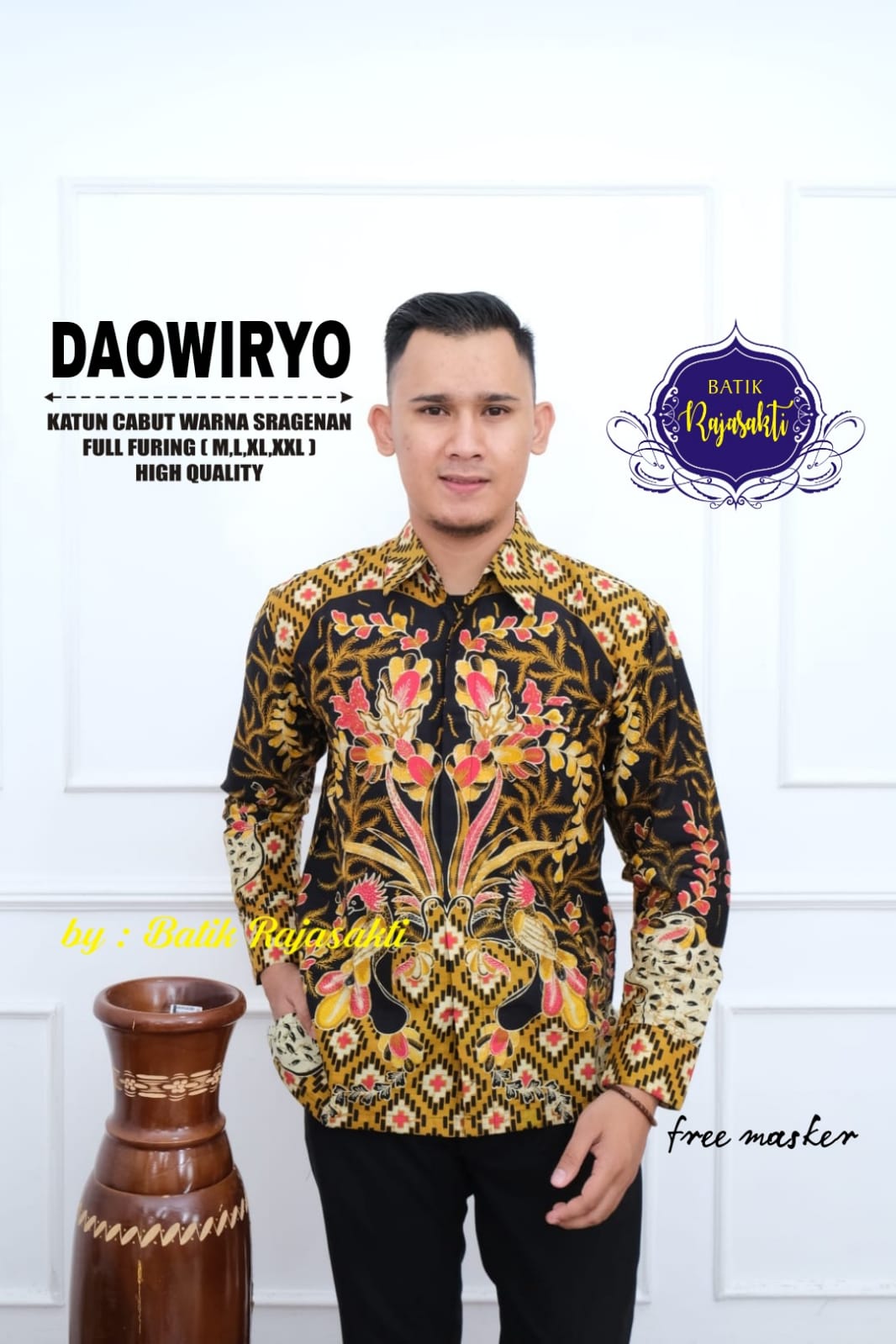 cover-DAOWIRYO Kemeja Batik Pria Solo Lengan Panjang Lapis Furing BY RAJASAKTI-1