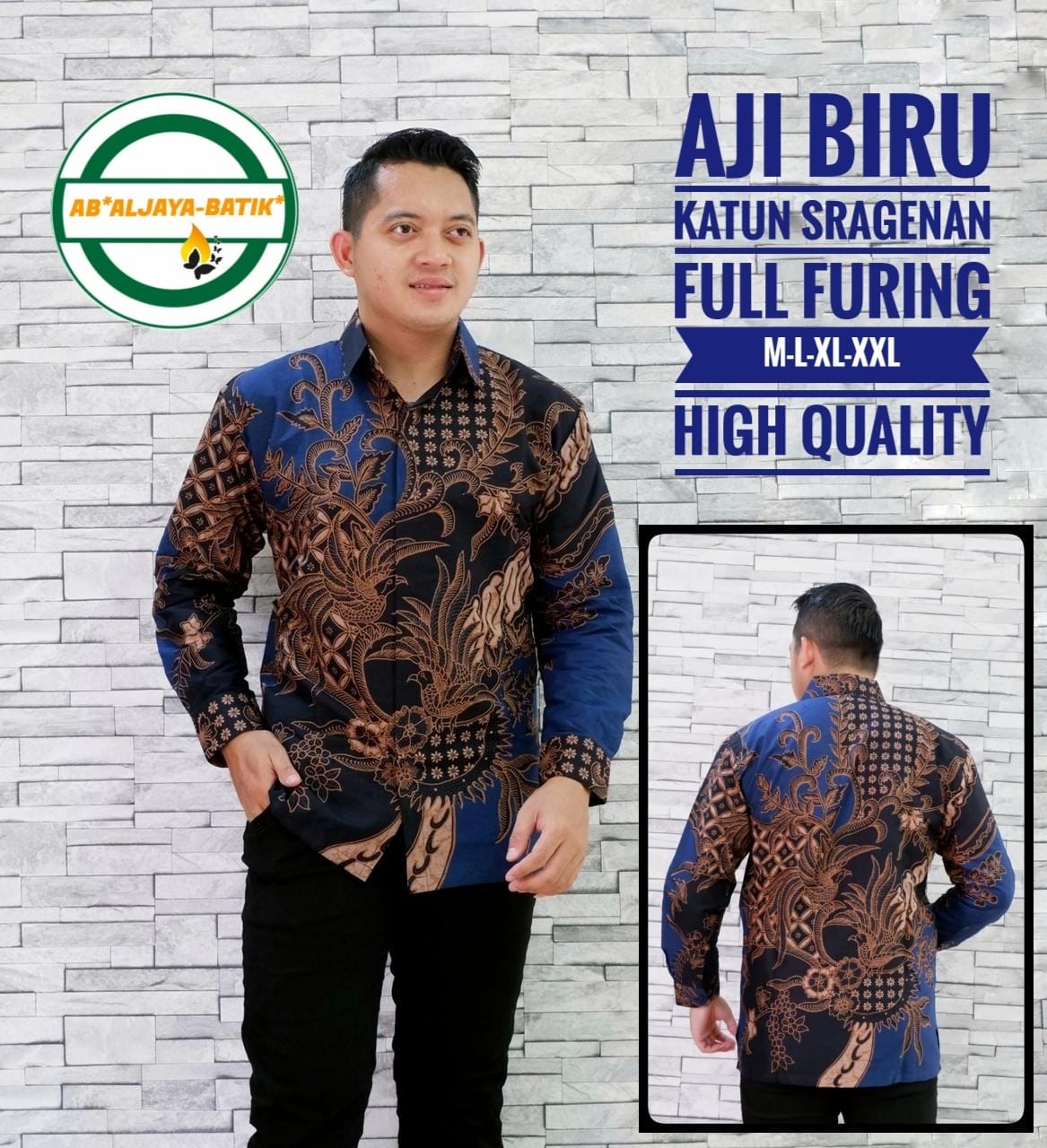 cover-AJI BIRU Kemeja Batik Pria Solo Lengan Panjang Lapis Furing BY ALJAYA-1