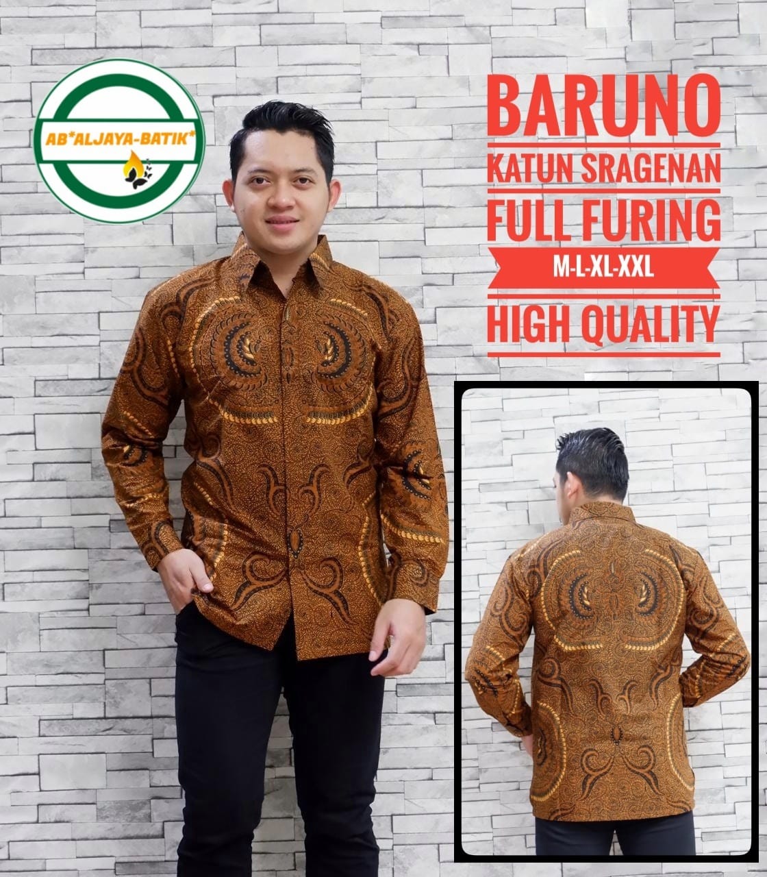 cover-BARUNO Kemeja Batik Pria Solo Lengan Panjang Lapis Furing BY ALJAYA-1