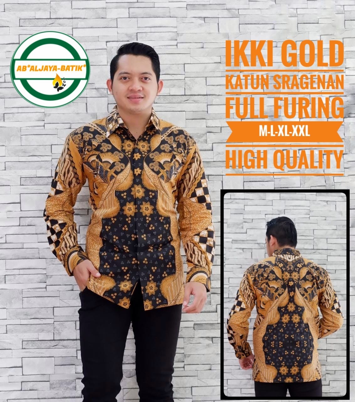 cover-IKKI GOLD Kemeja Batik Pria Solo Lengan Panjang Lapis Furing BY ALJAYA-1
