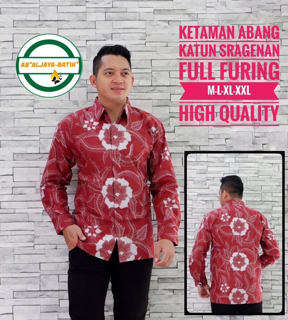 cover-KETAMAN ABANG Kemeja Batik Pria Solo Lengan Panjang Lapis Furing BY ALJAYA-1