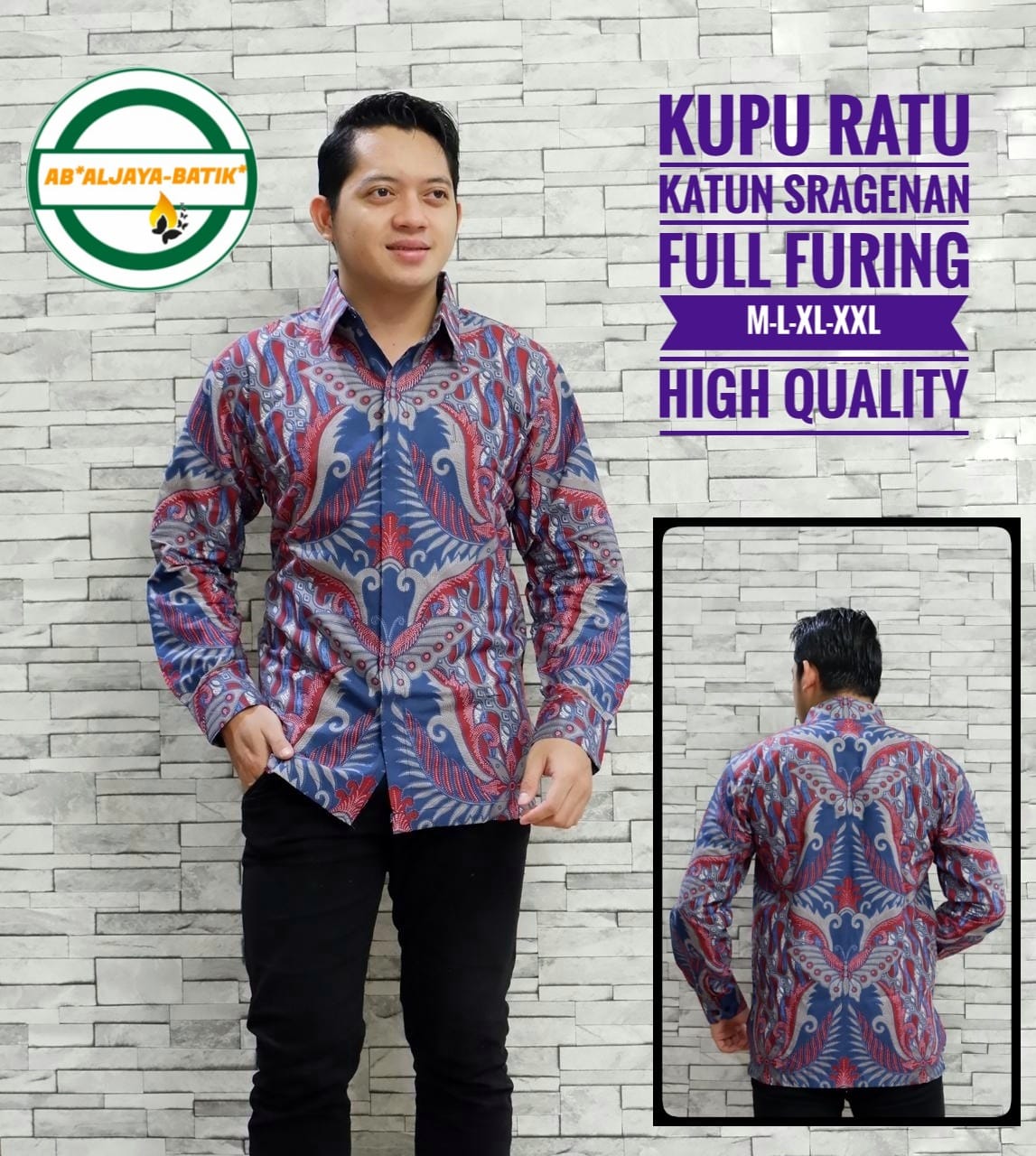 cover-KUPU RATU Kemeja Batik Pria Solo Lengan Panjang Lapis Furing BY ALJAYA-1