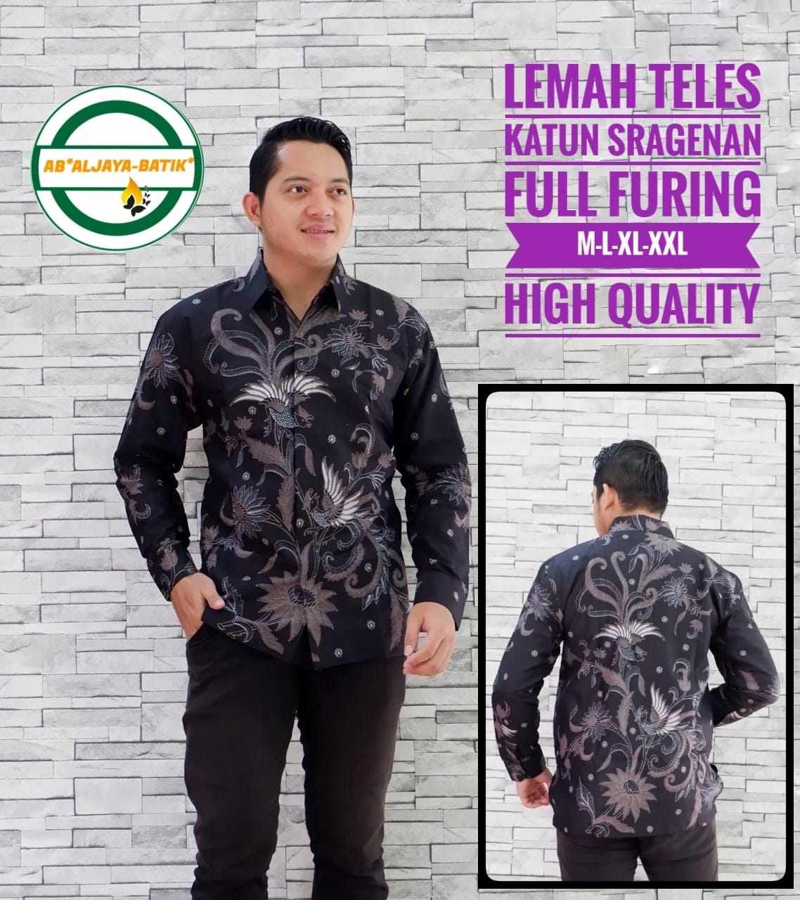 cover-LEMAH TELES Kemeja Batik Pria Solo Lengan Panjang Lapis Furing BY ALJAYA-1