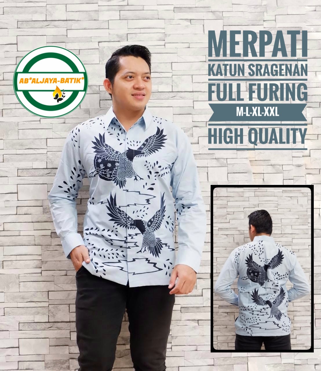 cover-MERPATI Kemeja Batik Pria Solo Lengan Panjang Lapis Furing BY ALJAYA-1