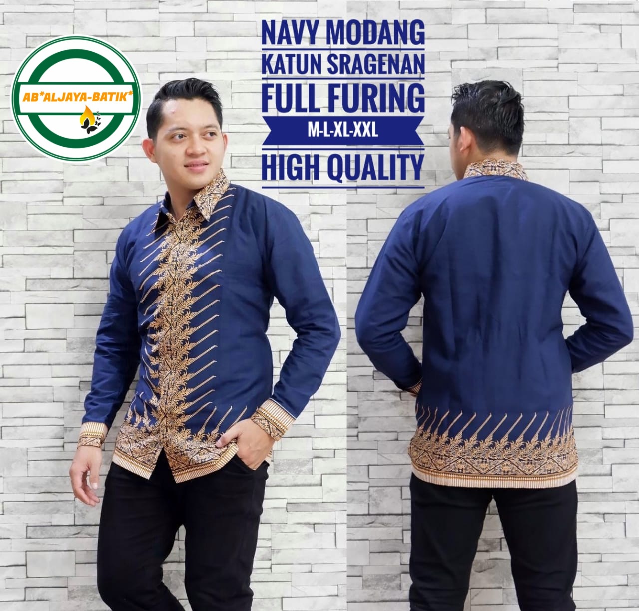 cover-NAVY MODANG NAVY MODANG Kemeja Batik Pria Solo Lengan Panjang Lapis Furing BY ALJAYA-1