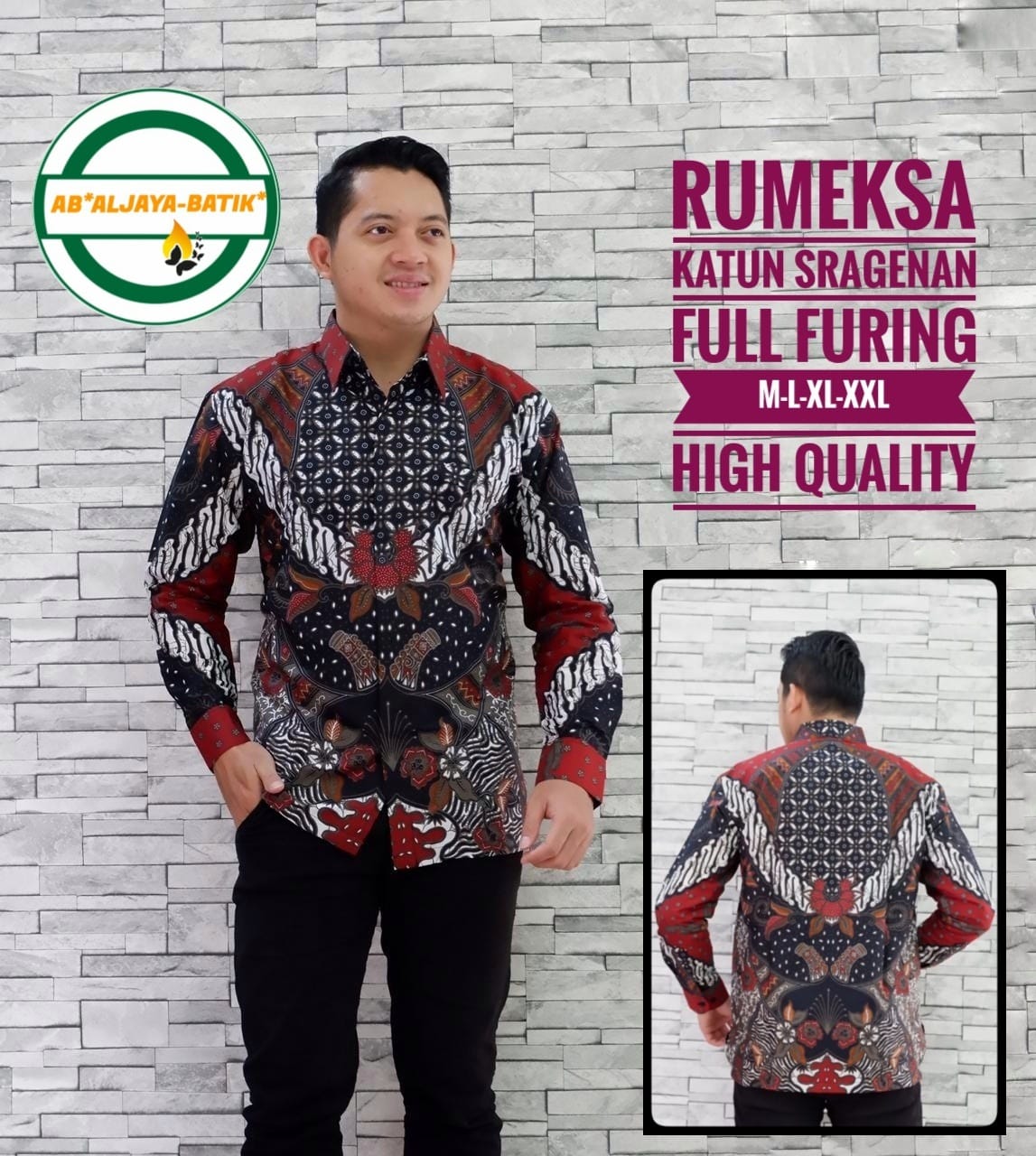 cover-RUMEKSA Kemeja Batik Pria Solo Lengan Panjang Lapis Furing BY ALJAYA-1