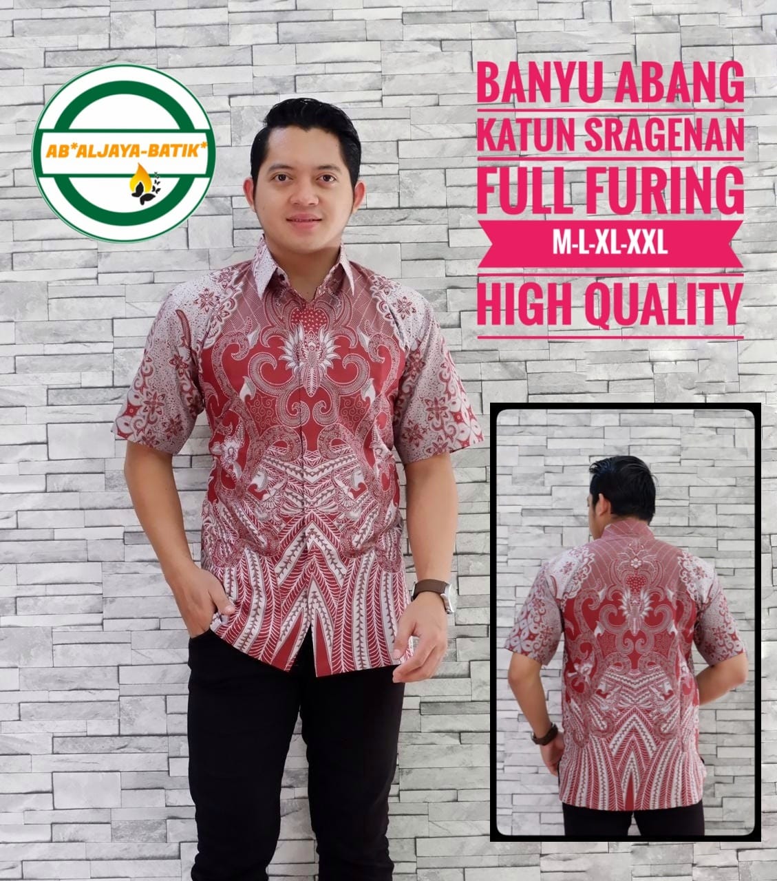 cover-BANYU ABANG Kemeja Batik Pria Solo Lengan Pendek Lapis Furing BY ALJAYA-1