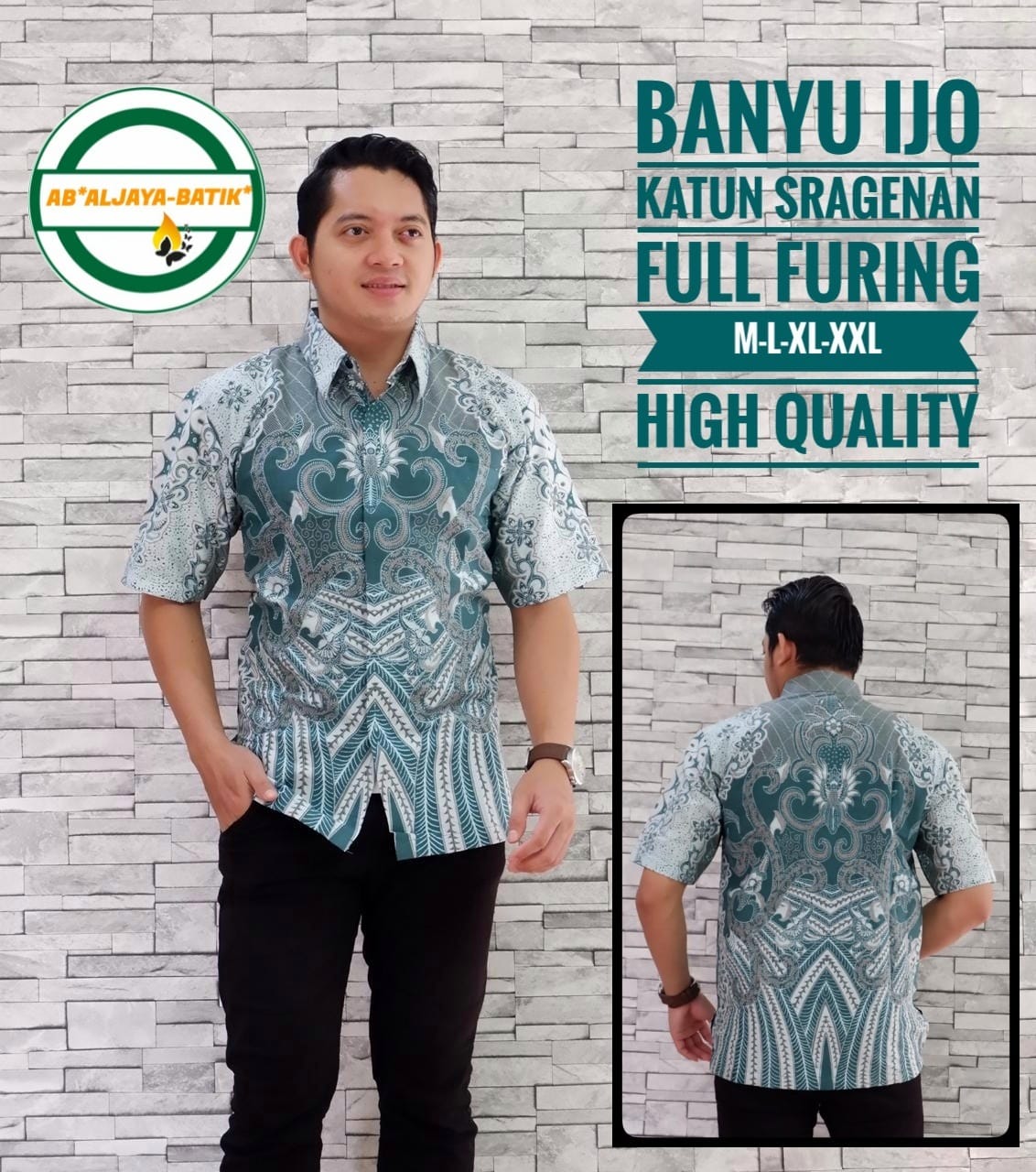 cover-BANYU IJO Kemeja Batik Pria Solo Lengan Pendek Lapis Furing BY ALJAYA-1