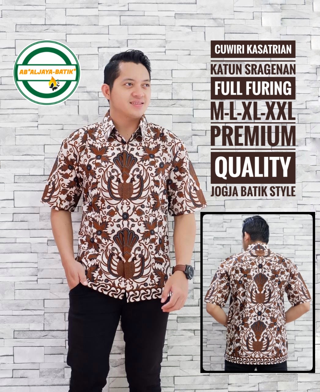 cover-CUWIRI KASATRIAN Kemeja Batik Pria Solo Lengan Pendek Lapis Furing BY ALJAYA-1