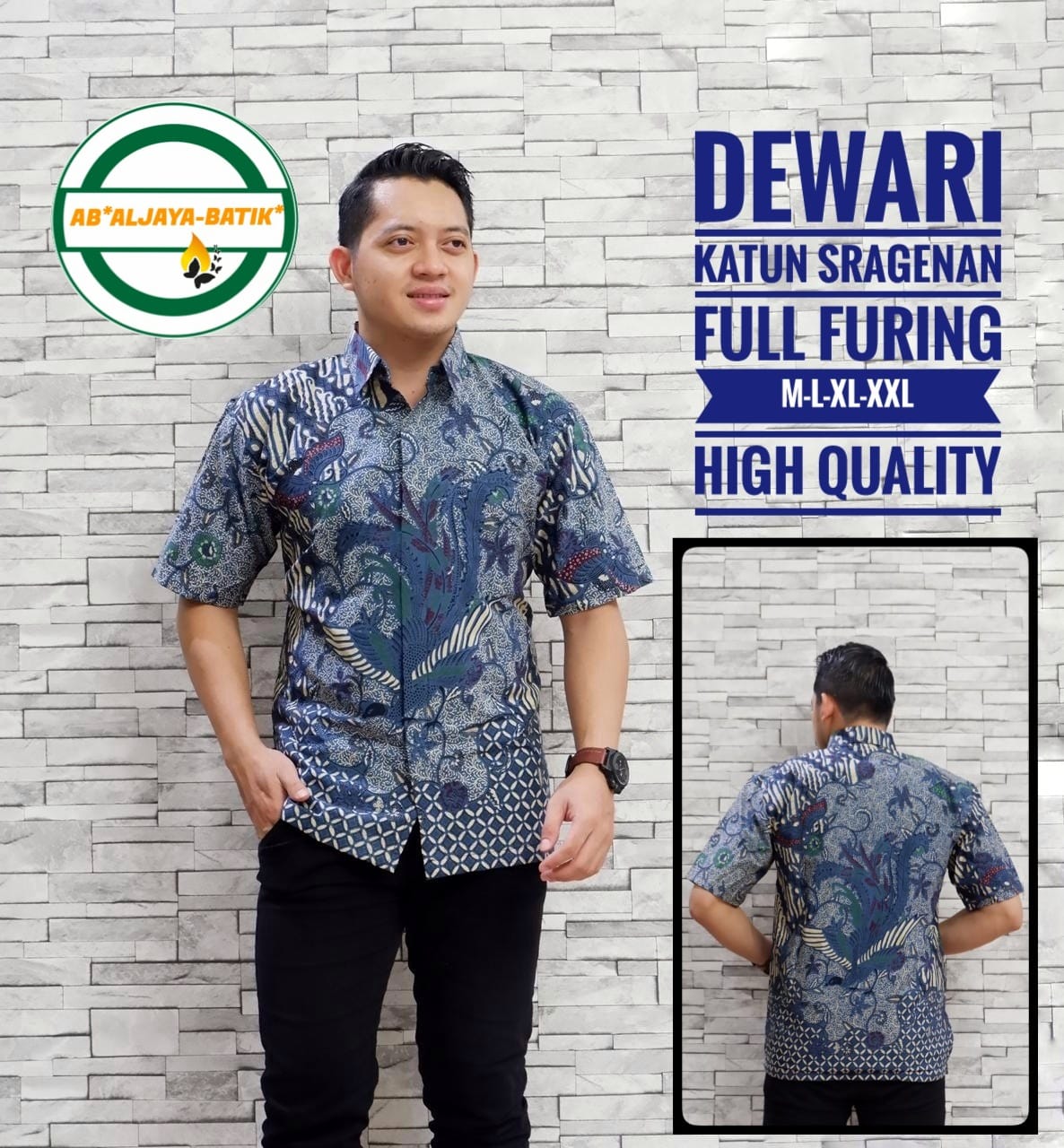 cover-DEWARI Kemeja Batik Pria Solo Lengan Pendek Lapis Furing BY ALJAYA-1