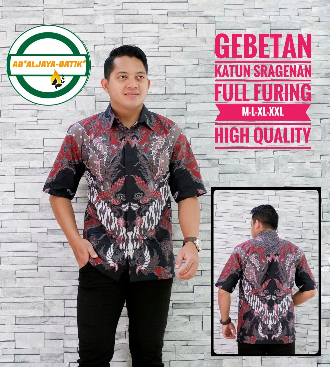 cover-GEBETAN Kemeja Batik Pria Solo Lengan Pendek Lapis Furing BY ALJAYA-1
