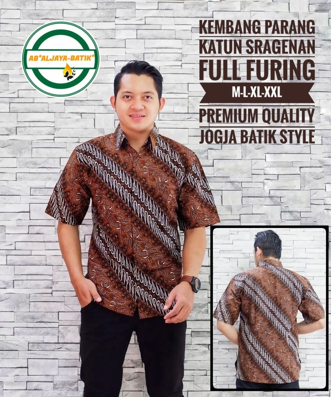 cover-KEMBANG PARANG Kemeja Batik Pria Solo Lengan Pendek Lapis Furing BY ALJAYA-1