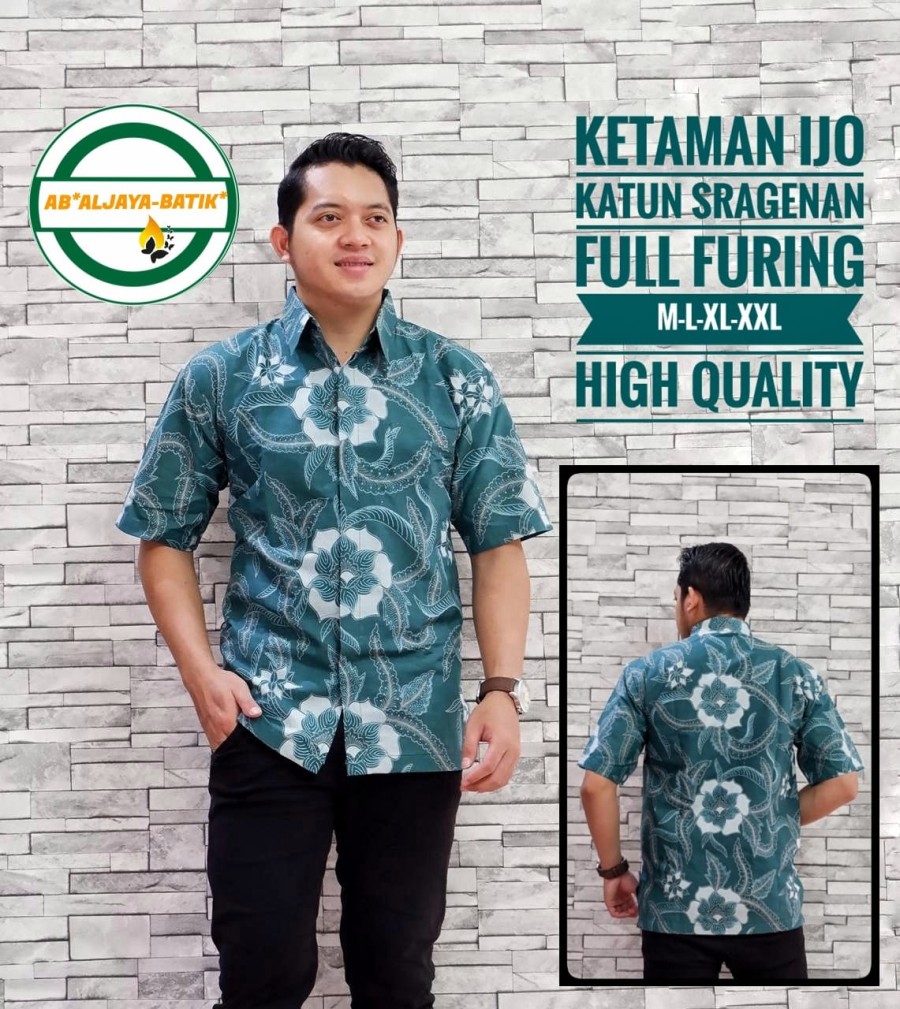 cover-KETAMAN IJO Kemeja Batik Pria Solo Lengan Pendek Lapis Furing BY ALJAYA-1