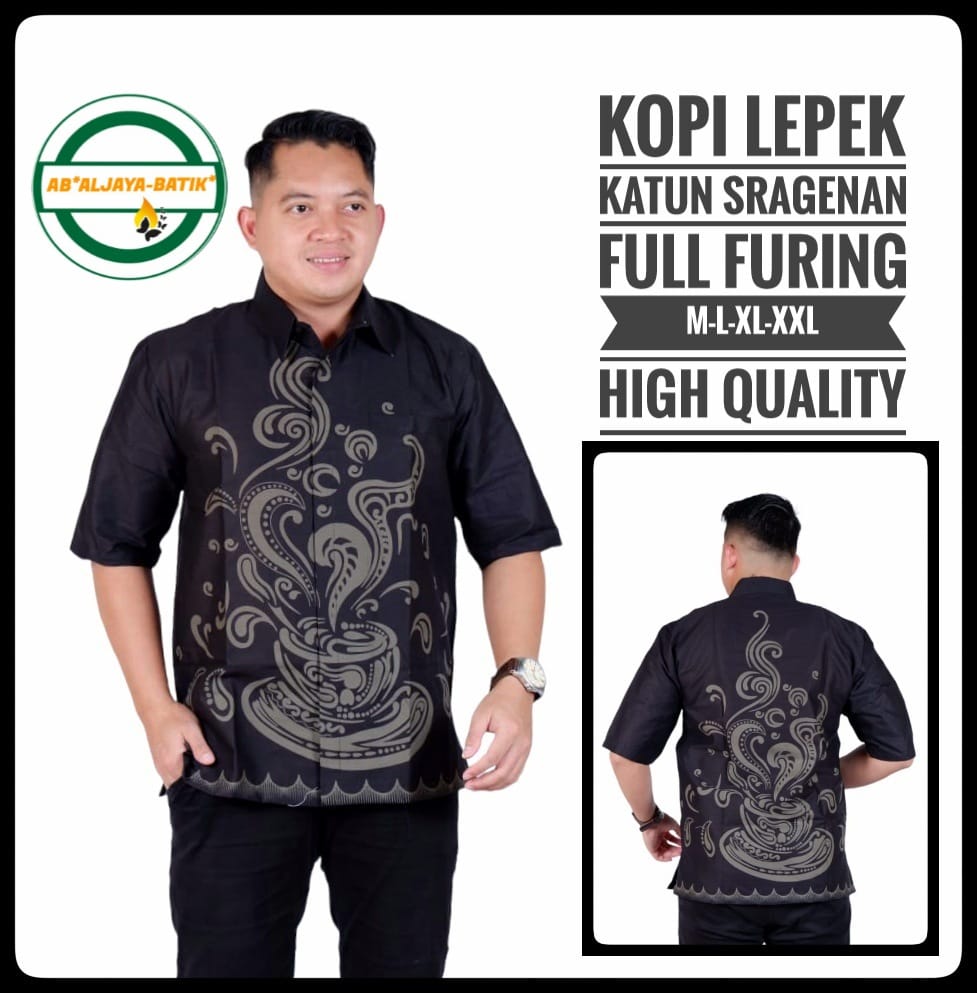 cover-KOPI LEPEK Kemeja Batik Pria Solo Lengan Pendek Lapis Furing BY ALJAYA-1