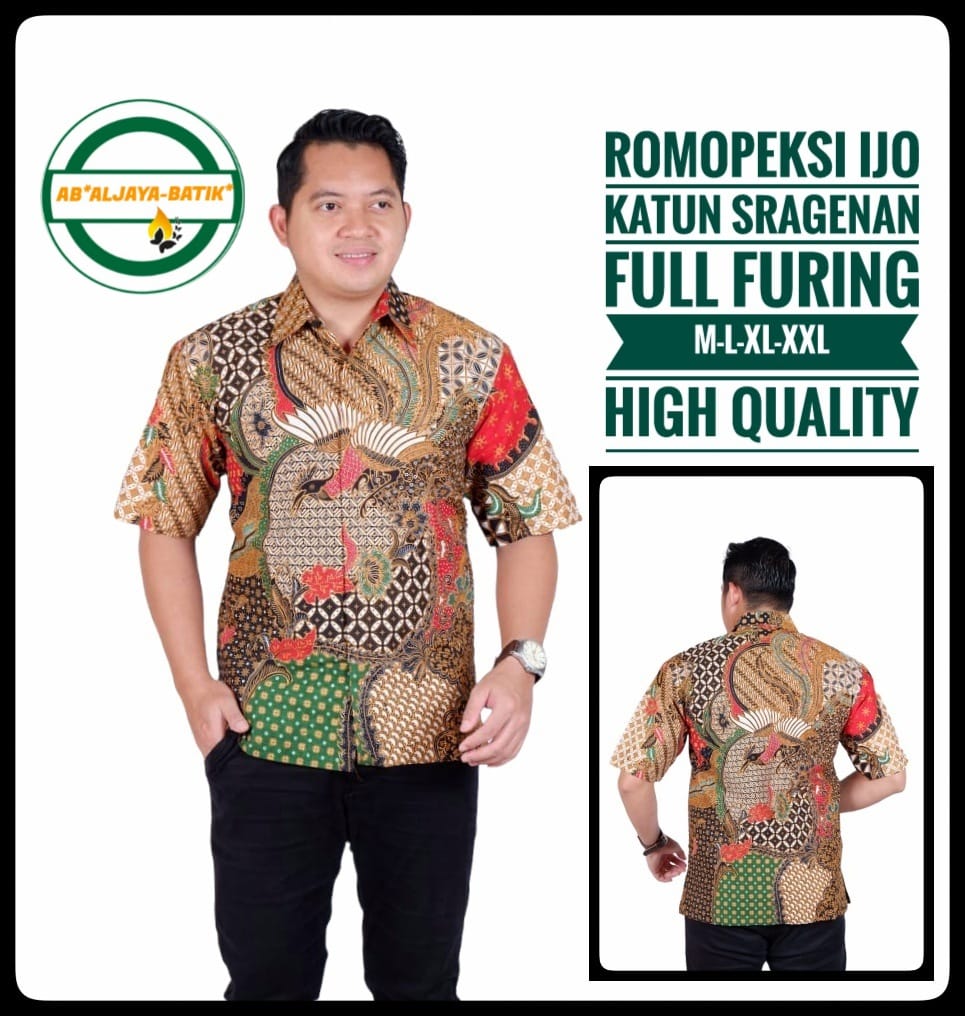 cover-ROMOPEKSI IJO Kemeja Batik Pria Solo Lengan Pendek Lapis Furing BY ALJAYA-1