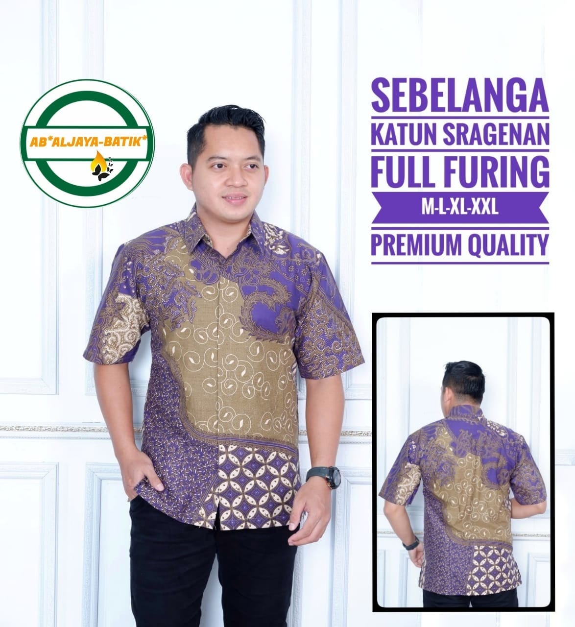 cover-SEBELANGA Kemeja Batik Pria Solo Lengan Pendek Lapis Furing BY ALJAYA-1