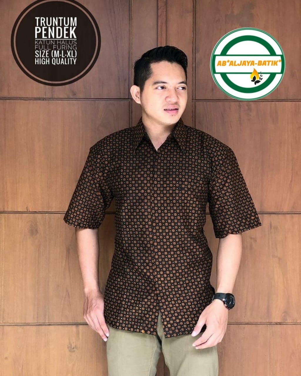 cover-TRUNTUM SOGAN Kemeja Batik Pria Solo Lengan Pendek Lapis Furing BY ALJAYA-1