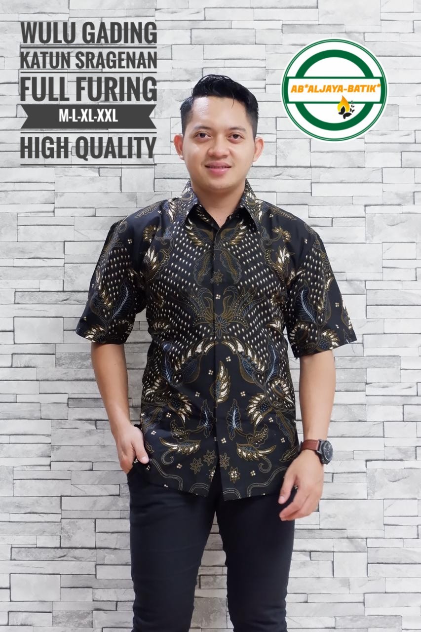 cover-WULU GADING Kemeja Batik Pria Solo Lengan Pendek Lapis Furing BY ALJAYA-1