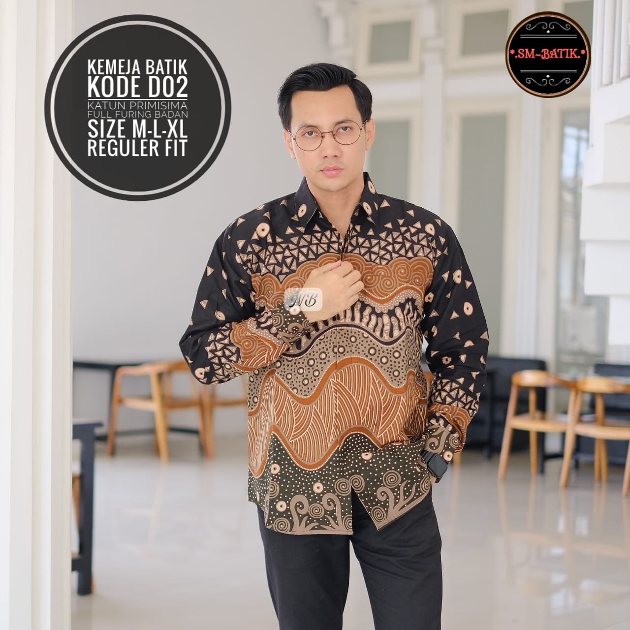 cover-D02 Kemeja Batik Pria Solo Lengan Panjang Lapis Furing BY SM-1