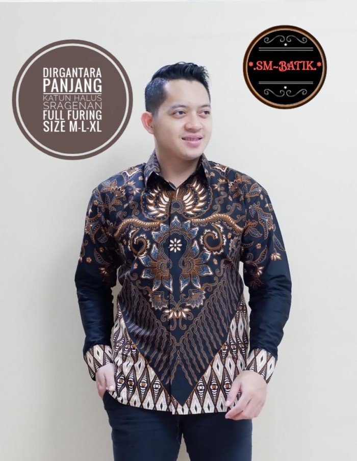 cover-DIRGANTARA Kemeja Batik Pria Solo Lengan Panjang Lapis Furing BY SM-1