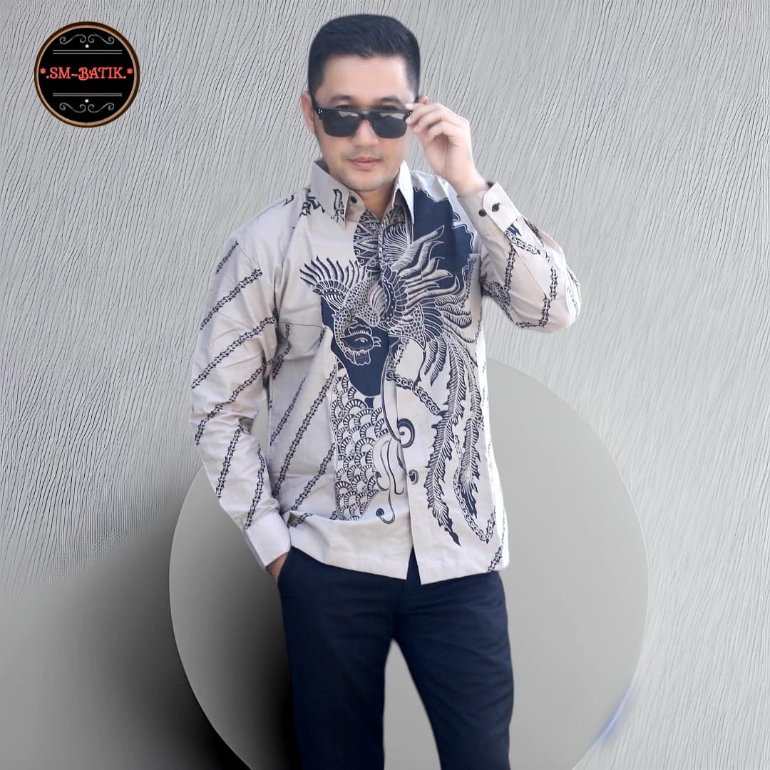 cover-CENDRAWASIH Kemeja Batik Pria Solo Lengan Panjang Lapis Furing BY SM-1