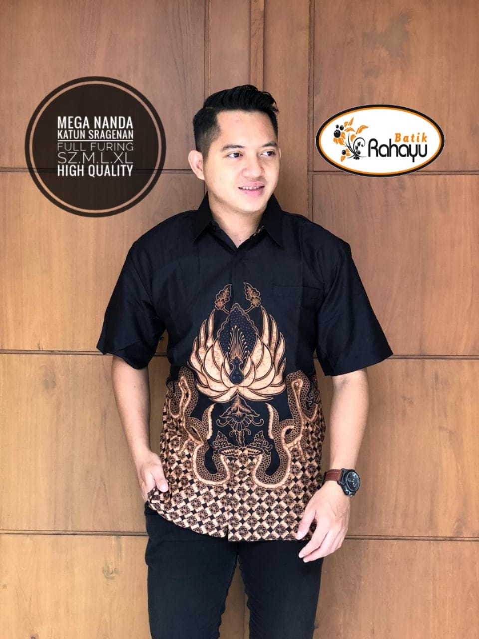 cover-MEGA NANDA Kemeja Batik Pria Solo Lengan Pendek Lapis Furing BY RAHAYU-1