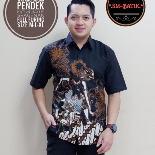 cover-WAYANG SOGAN Kemeja Batik Pria Solo Lengan Pendek Lapis Furing BY SM-1