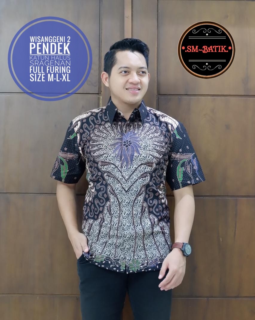 cover-WISANGGENI 2 Kemeja Batik Pria Solo Lengan Pendek Lapis Furing BY SM-1