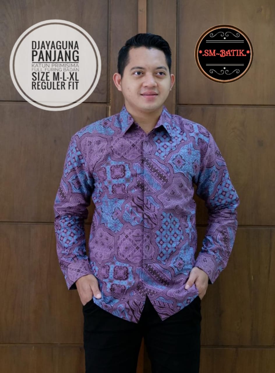 cover-DJAYAGUNA Kemeja Batik Pria Solo Lengan Panjang Lapis Furing BY SM-1