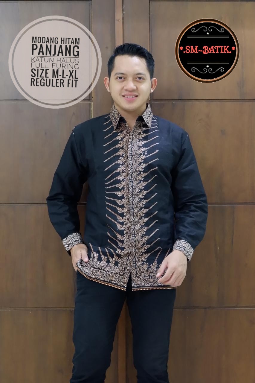 cover-MODANG HITAM Kemeja Batik Pria Solo Lengan Panjang Lapis Furing BY SM-1