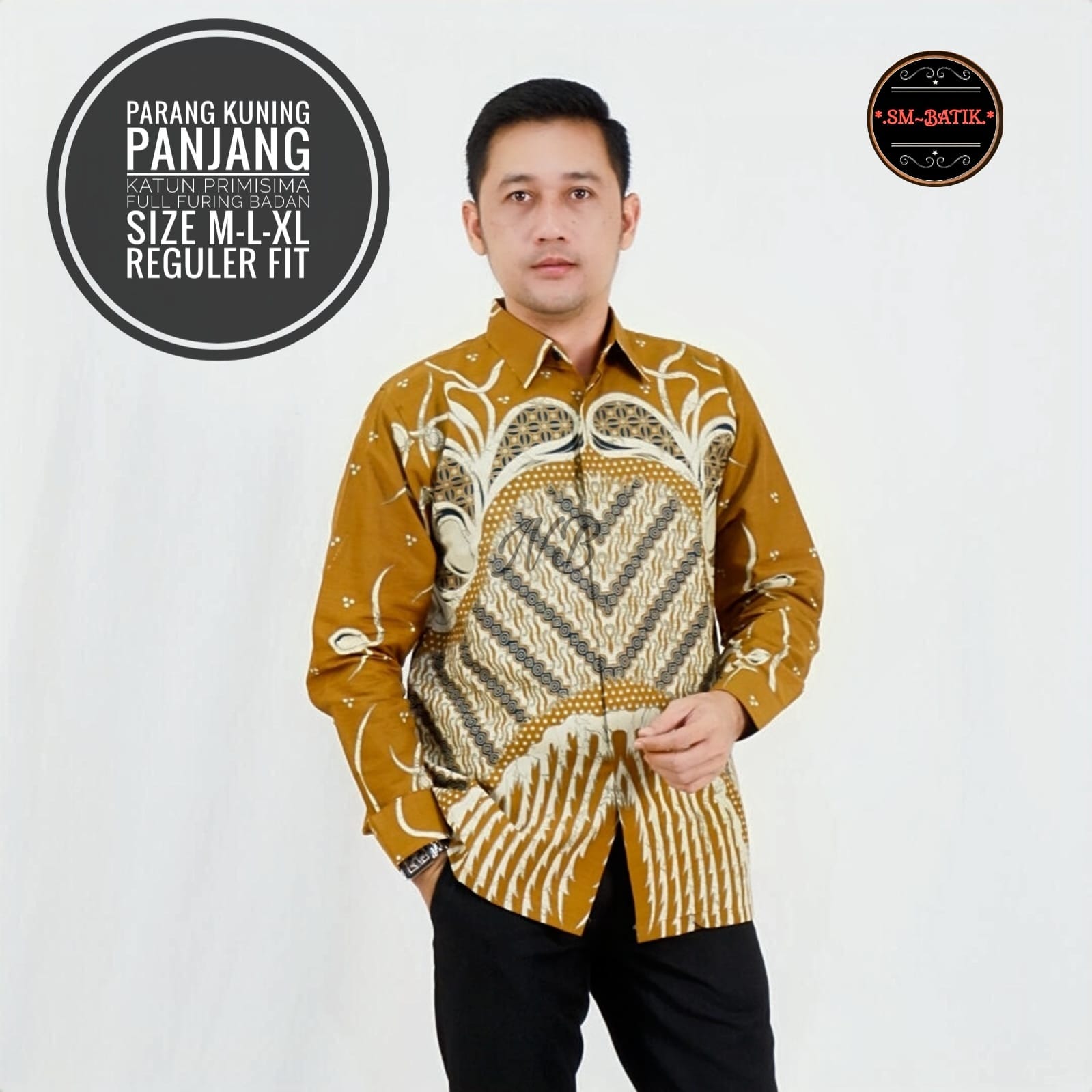 cover-PARANG KUNING Kemeja Batik Pria Solo Lengan Panjang Lapis Furing BY SM-1