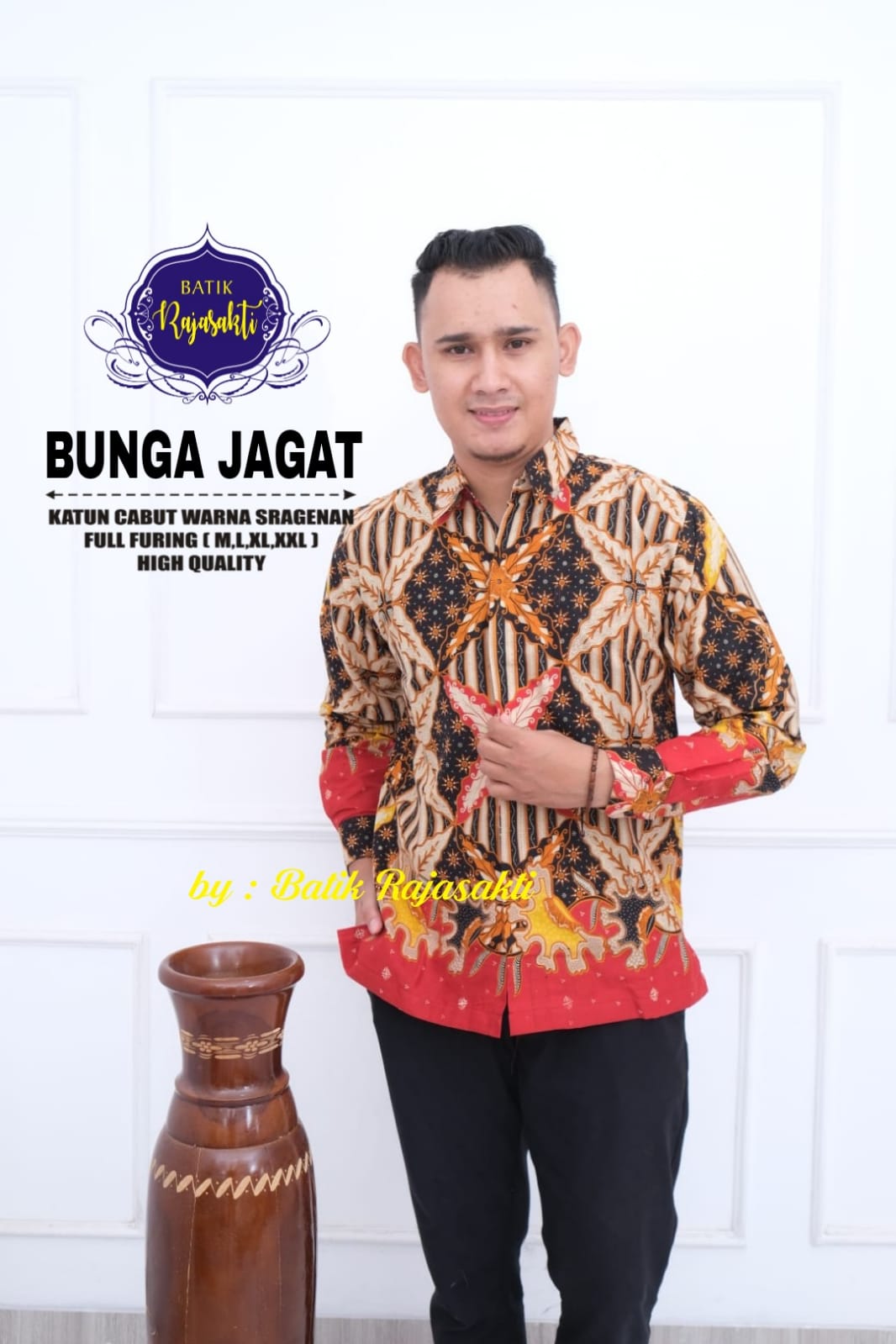 cover-BUNGA JAGAT KEMEJA BATIK PRIA SOLO LENGAN PANJANG LAPIS FURING BY RAJASAKTI-1