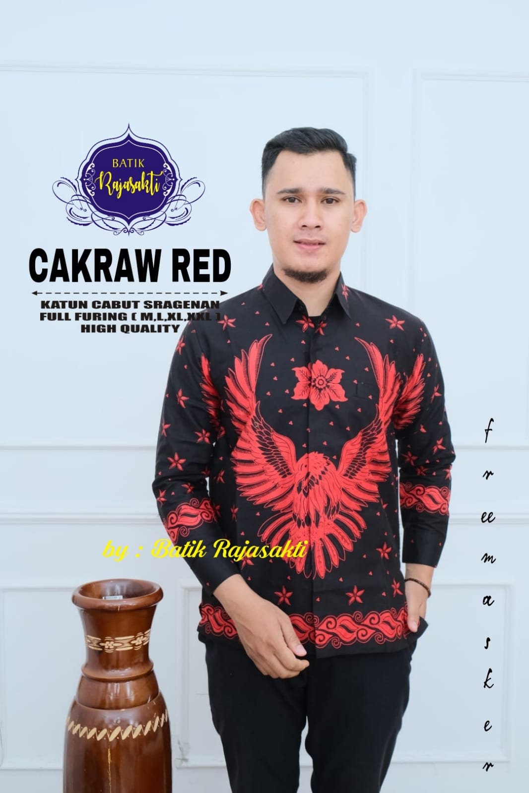 cover-CAKRAW RED KEMEJA BATIK PRIA SOLO LENGAN PANJANG LAPIS FURING BY RAJASAKTI-1