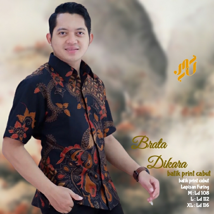 cover-BRATA DIKARA Kemeja Batik Pria Solo Lengan Pendek Lapis Furing BY MUKTI UTOMO-1