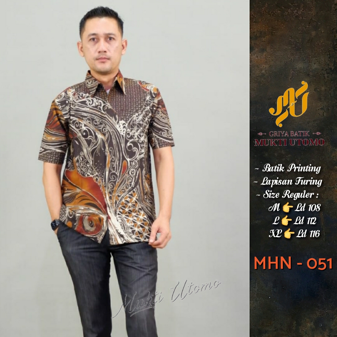 cover-MHN 051 Kemeja Batik Pria Solo Lengan Pendek Lapis Furing BY MUKTI UTOMO-1